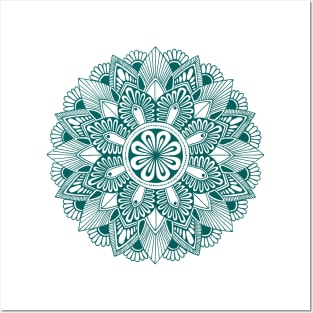 Mandala (teal) Posters and Art